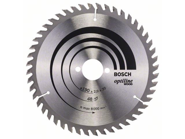 List krožne žage Bosch Optiline Wood, Dimenzije: 190x30x2mm, Zob: 48, 2608641186