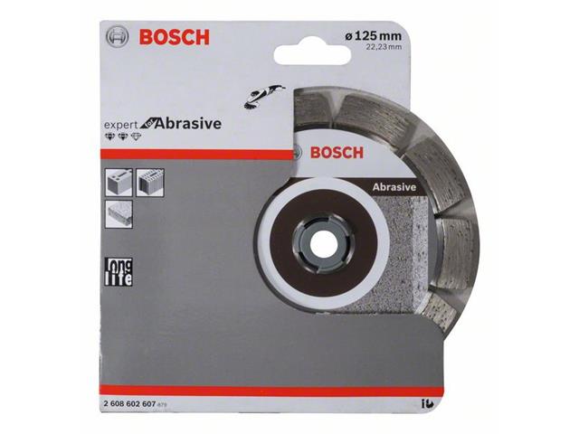 Diamantna rezalna plošča Bosch Expert for Abrasive, Dimenzije: 125x22,23x1,6x10mm, 2608602607