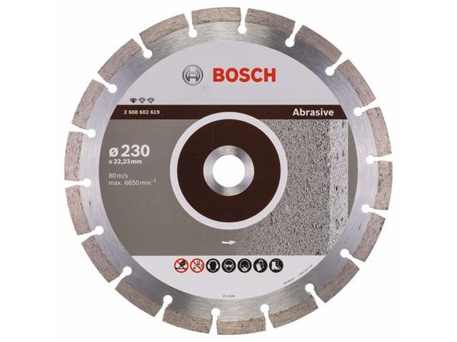 Diamantna rezalna plošča Bosch Standard for Abrasive, Dimenzije: 230x22,23x2,3x10mm, 2608602619