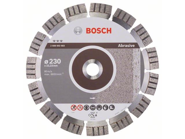 Diamantna rezalna plošča Bosch Best for Abrasive, Dimenzije: 230x22,23x2,4x15mm, 2608602683
