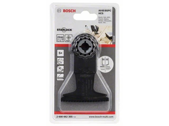 HCS potopni žagin list Bosch AII 65 BSPC Hard Wood, Pakiranje: 5 kosov, Dimenzije: 40x65mm, 2608662355