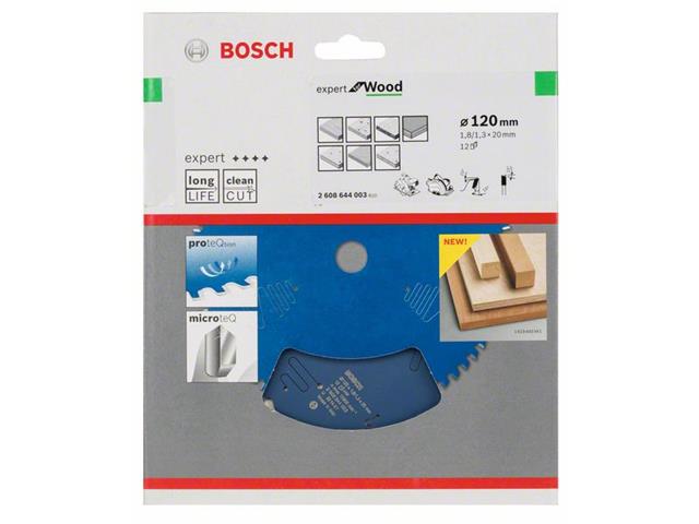 List za krožne žage Bosch Expert for Wood, Dimenzije: 120x20x1,8mm, Zob: 12, 2608644003