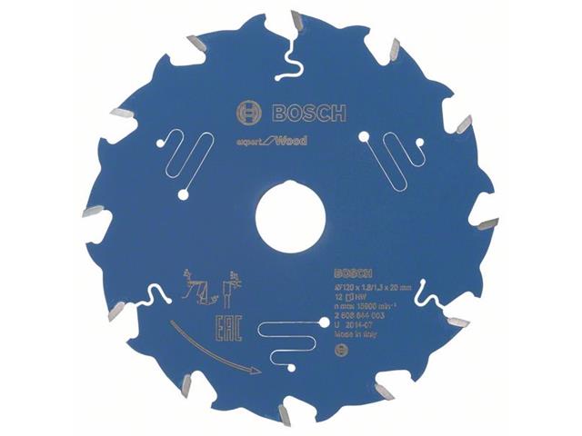 List za krožne žage Bosch Expert for Wood, Dimenzije: 120x20x1,8mm, Zob: 12, 2608644003