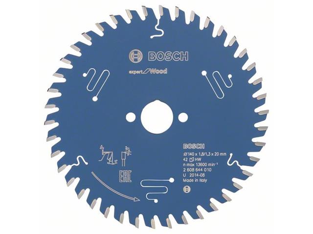 List za krožne žage Bosch Expert for Wood, Dimenzije: 140x20x1,8mm, Zob: 42, 2608644010
