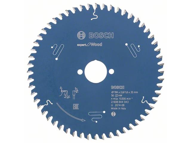 List za krožne žage Bosch Expert for Wood, Dimenzije: 184x30x2,6mm, Zob: 56, 2608644043