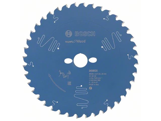 List za krožne žage Bosch Expert for Wood, Dimenzije: 250x30x2,4mm, Zob: 40, 2608644080