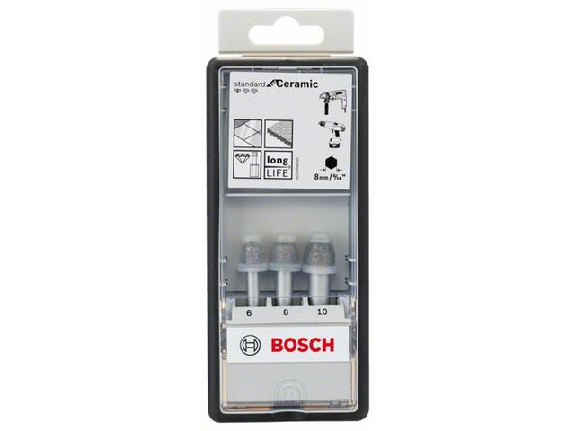 3-delni komplet diamantnih svedrov za suho vrtanje Bosch Robust Line Easy Dry Best for Ceramic, Dimenzije: 6, 8, 10mm, 2607017341
