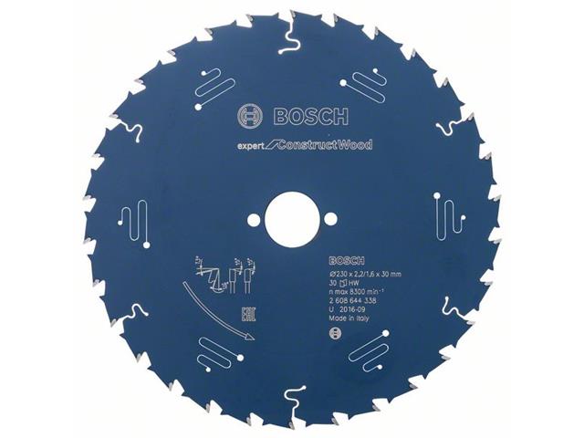 List za ročne krožne in potopne žage Bosch EX CW H, Dimenzije: 230x30x2,5mm, Zob: 30, 2608644338