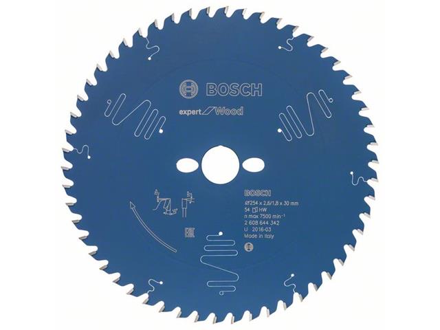 List za krožno žago Bosch Expert for Wood, Dimenzije: 254x2,6/1,8x30mm, Zob: 54, 2608644342