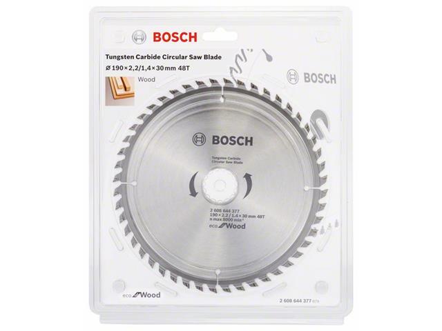 List za krožno žago Bosch Eco for Wood, Dimenzije: 190x2,2/1,4x30mm, Zob: 48, 2608644377