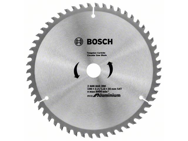 List za krožno žago Bosch Eco for Aluminium, Dimenzije: 190x2,2/1,6x20mm, Zob: 54, 2608644390