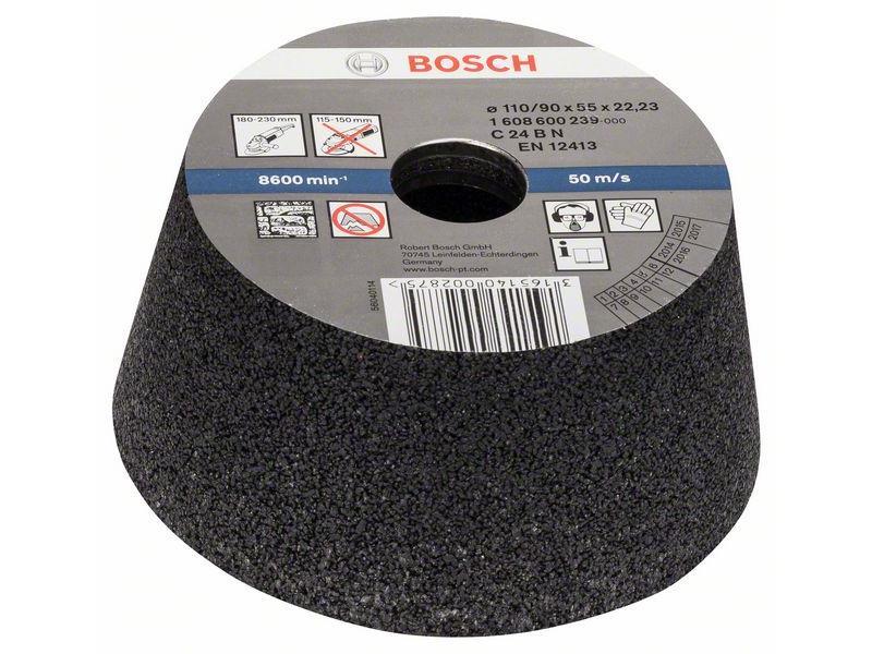 Brusilni lonec Bosch, konični-kamen/beton, Dimenzije: 110/90x55x22,23mm, Zrnatost: 24, 1608600239