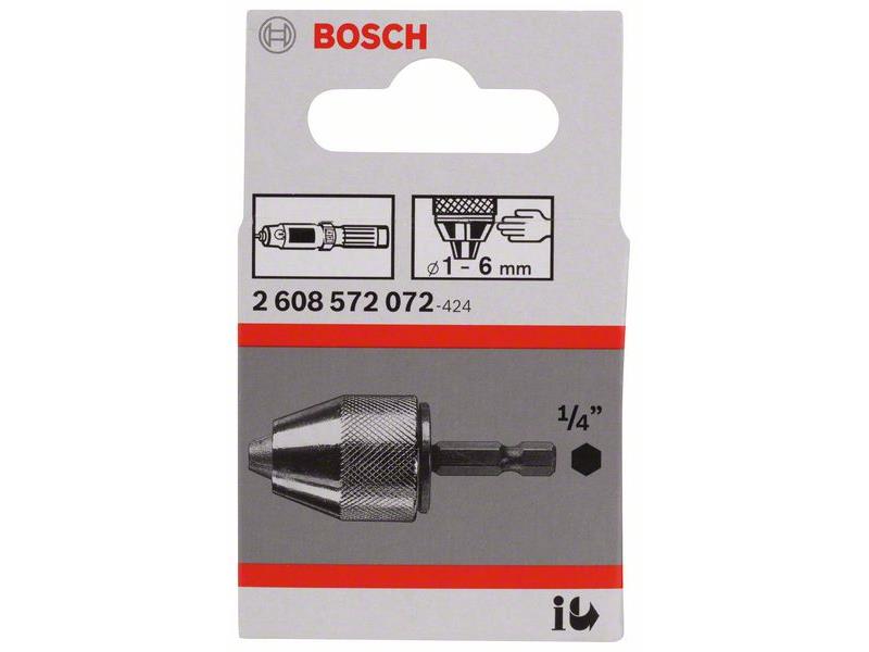 Hitrovpenjalna vrtalna glava Bosch do 10 mm , 1.0–6.0mm, 1/4