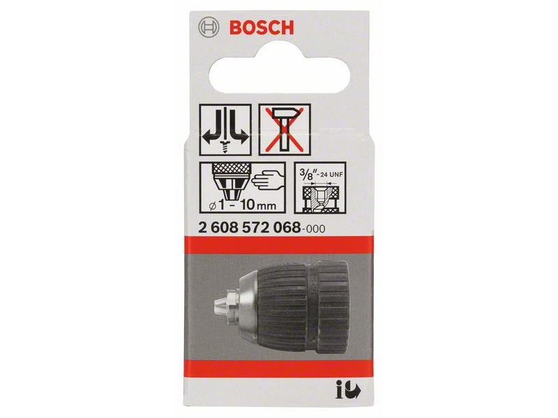 Hitrovpenjalna vrtalna glava Bosch do: 10 mm, Vpenjanje: 1-10 mm, Navoj: 3/8, 2608572068