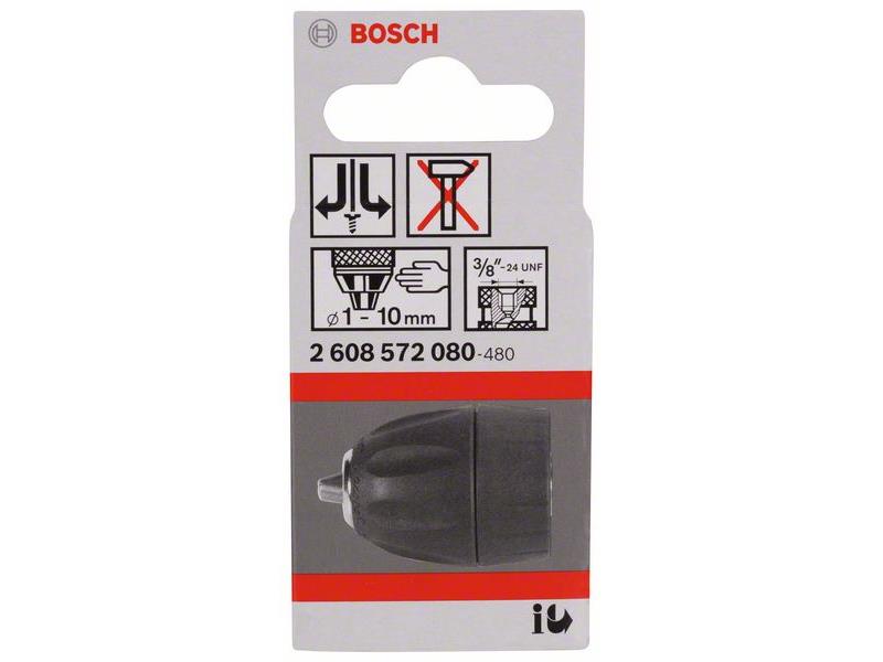Hitrovpenjalna vrtalna glava Bosch do: 10 mm P = 1, Vpetje od: 0–10 mm, Navoj: 3/8, 2608572080 