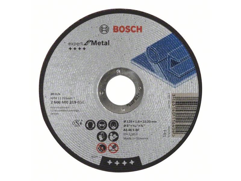 Ravna rezalna plošča Bosch Expert for Metal AS 46 S BF, Pakiranje: 25kos, Dimenzije: 125x22,23x1,6mm, 2608600219