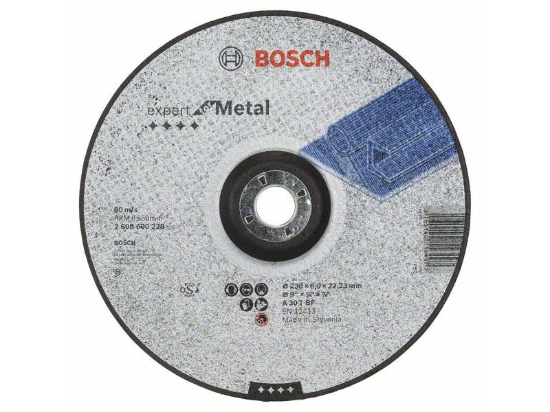 Kolenasta groba brusilna plošča Bosch Standard for Metal, A 30 T BF, 230mm, 2608600228