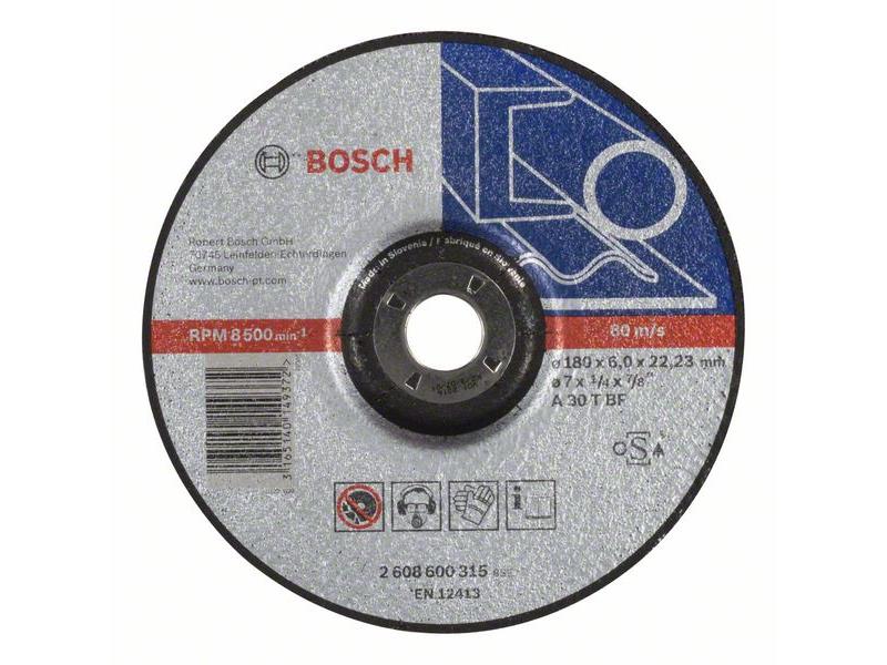 Kolenasta groba brusilna plošča Bosch Standard for Metal,A 30 T BF, 180mm, 2608600315