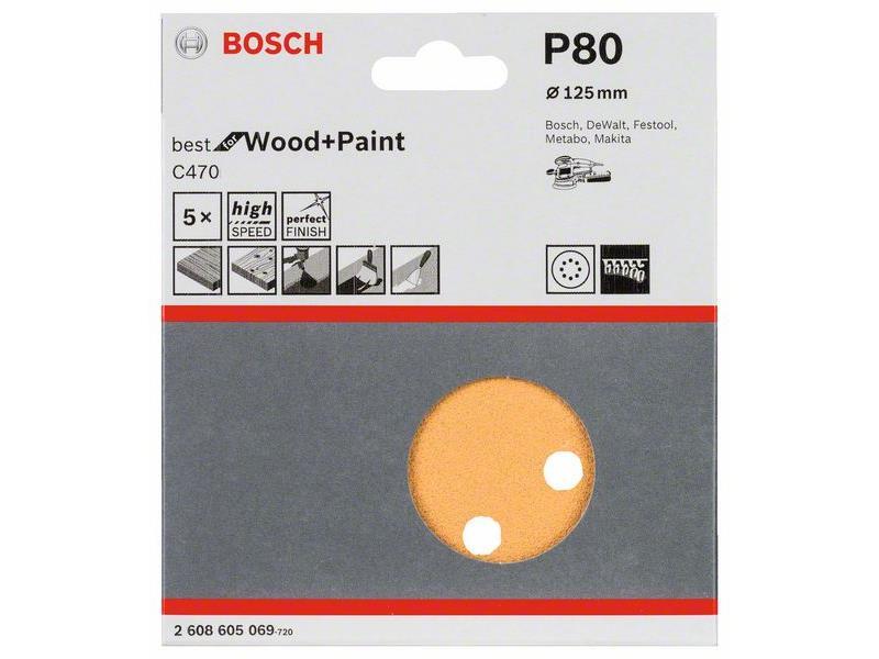 Brusilni list C470 Bosch, 125mm, 80, 2608605069