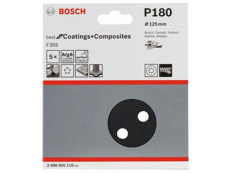 Brusilni list F355 Bosch, 125mm, 180, 2608605118