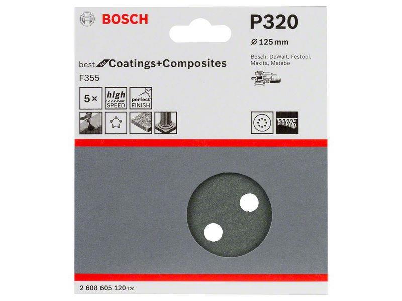 Brusilni list F355 Bosch, 125mm, 320, 2608605120