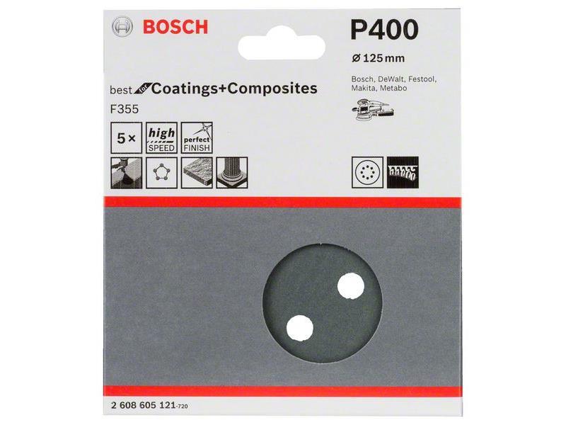 Brusilni list F355 Bosch, 125mm, 400, 2608605121