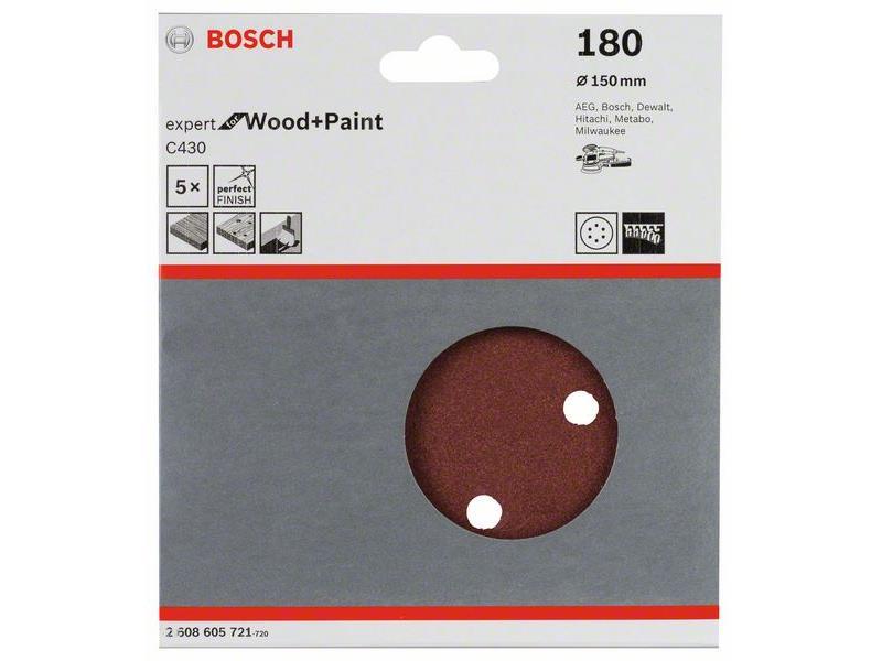 Brusilni listi C430 Bosch, Dimenzije: 150 mm, Zrnatost: 180, 2608605721