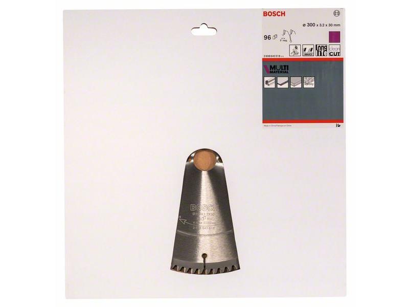 List krožne žage Bosch Multi Material, Dimenzije: 300x30x3,2mm, Zob: 96, 2608640518