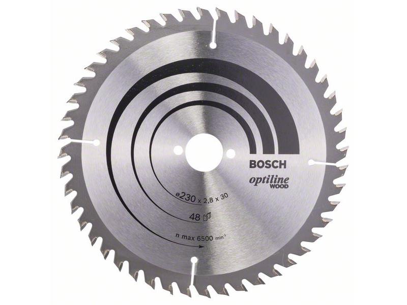 List krožne žage Bosch Optiline Wood, 230x30x2,8 mm, Zob: 48, 2608640629