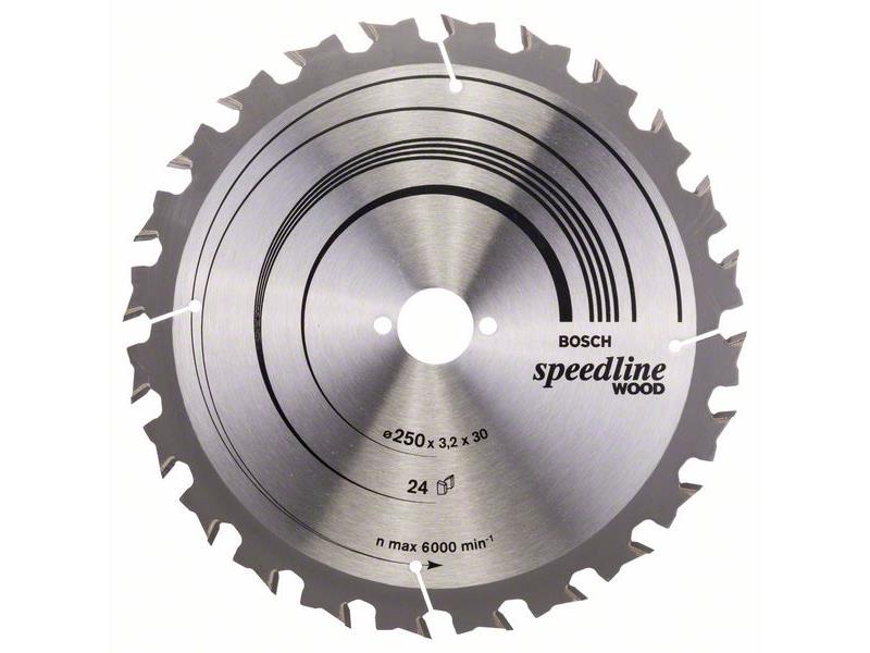 List krožne žage Bosch Speedline Wood, Dimenzije: 250x30x3,2 mm, Zob: 24, 2608640680