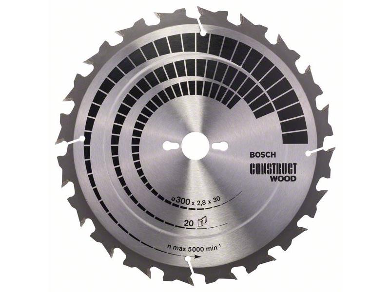 List krožne žage Bosch Construct Wood, Dimenzije: 300x30x2,8mm, Zob: 20, 2608640700
