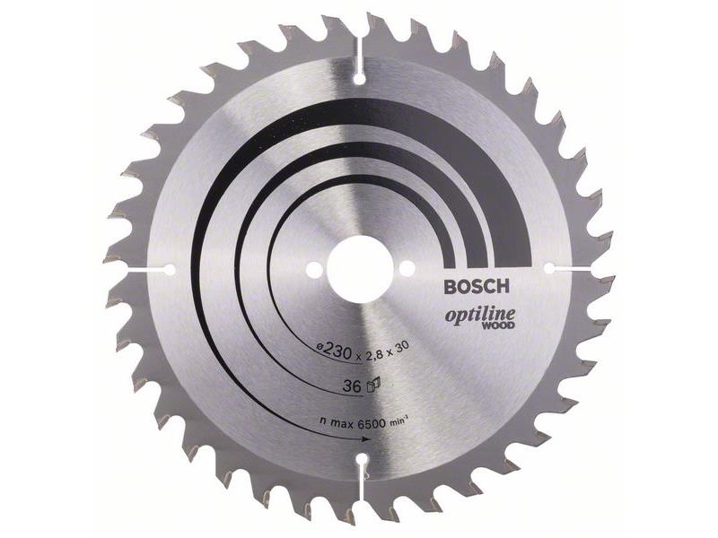 List krožne žage Bosch Optiline Wood, Dimenzije: 230x30x2,8mm, Zob: 36, 2608640628