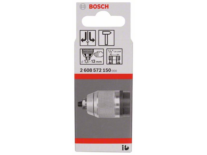 Hitrovpenjalna vrtalna glava Bosch, Mat kromirana, GSB 20-2, GSB 20-2 RCE, GSB 20-2 RE, GSB 20-2 RET, GSB 21-2 RE, PSB 850, PSB 1000, PSB 1200, 1.5-13mm, 1/2