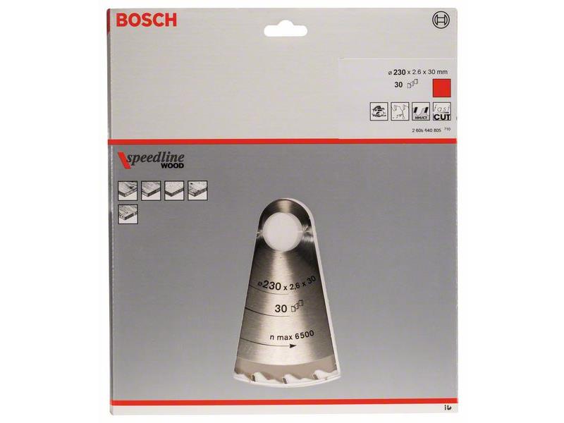 List krožne žage Bosch Speedline Wood, Dimenzje: 230x30x2,6mm, Zob: 30, 2608640805