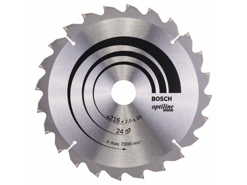 List krožne žage, Bosch Optiline Wood, Dimenzije: 216 x 30 x 2,0 mm, 24 zob, 2608640431
