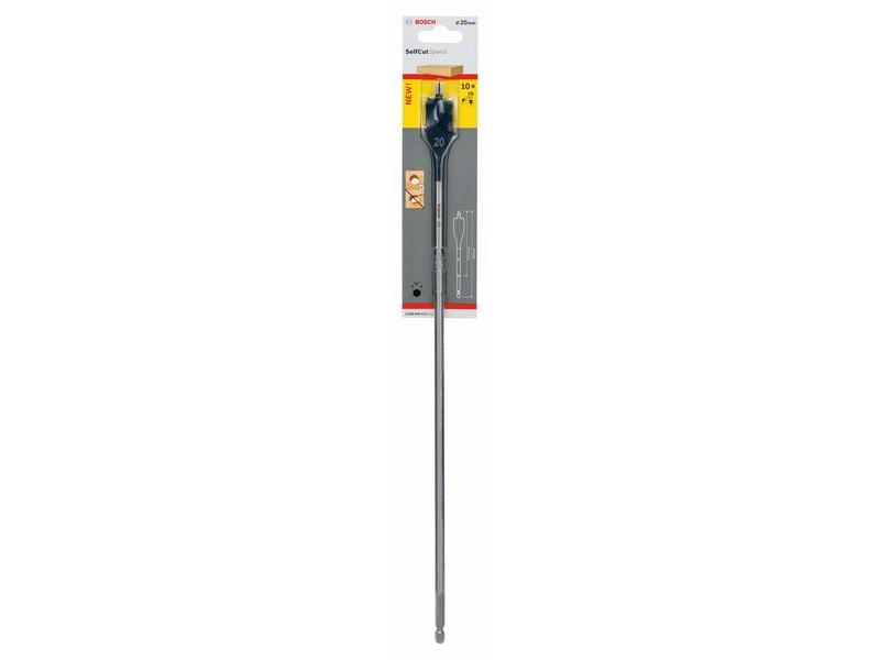 Ploščati rezkalni sveder Bosch Self Cut Speed, šesterorob , Dimenzije: 20 x 400 mm, 2608595410