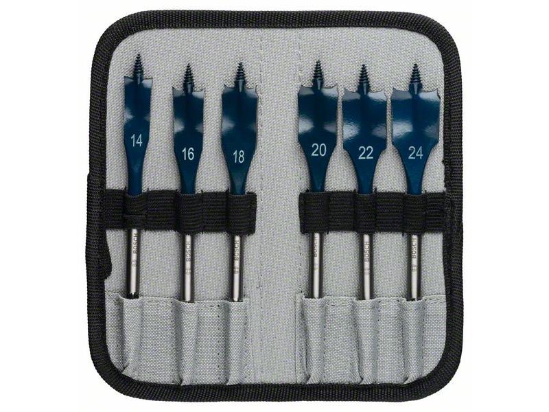 6-delni komplet ploščatih rezkalnih svedrov Bosch Self Cut Speed, Dimenzije: 14, 16, 18, 20, 22, 24 mm, 2608595424