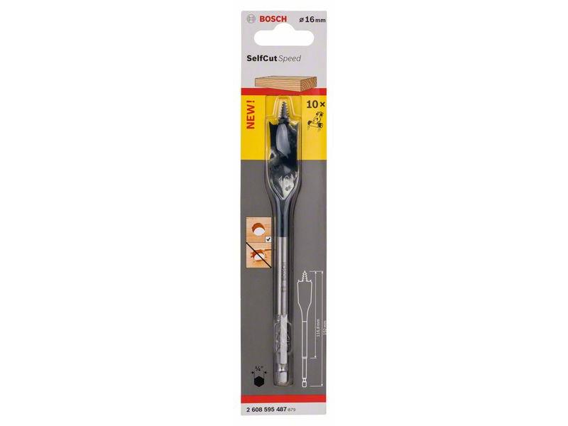 Ploščati rezkalni sveder Bosch Self Cut Speed, šesterorob , Dimenzije: 16 x 152 mm, 2608595487