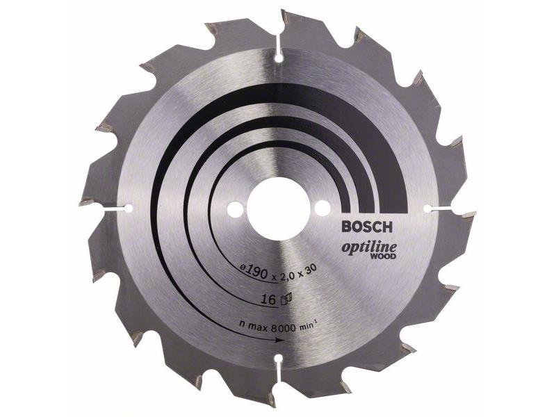 List krožne žage Bosch Optiline Wood, Dimenzije: 190x30x2mm, Zob: 16, 2608641184