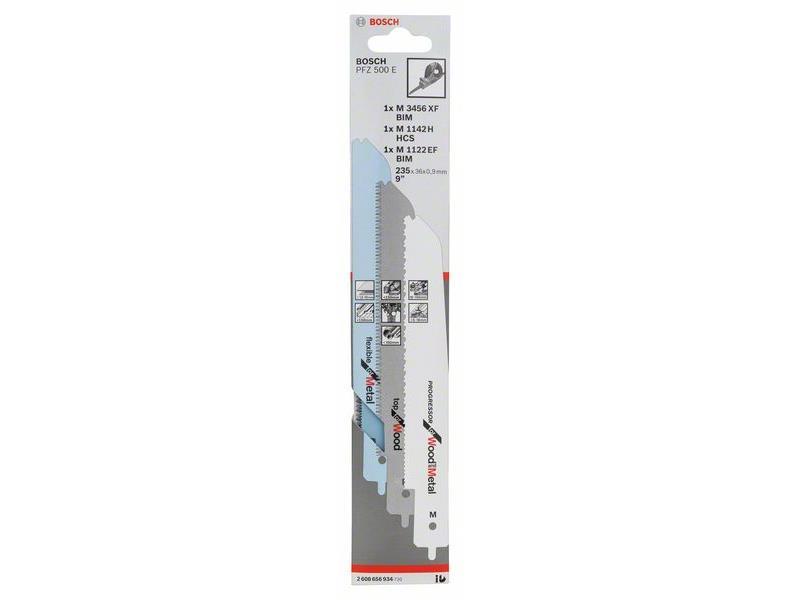 3-delni komplet listov za vbodne žage za Boschevo večnamensko žago PFZ 500 E M 1142 H; M 3456 XF; M 1122 EF