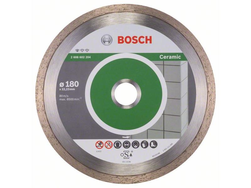 Diamantna rezalna plošča Bosch Standard for Ceramic, Dimenzije: 180x22,23x1,6x7mm, 2608602204