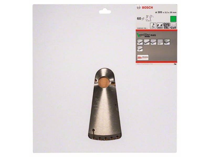 List krožne žage Bosch Optiline Wood, Dimenzije: 305x30x3,2mm, Zob: 60, 2608641768