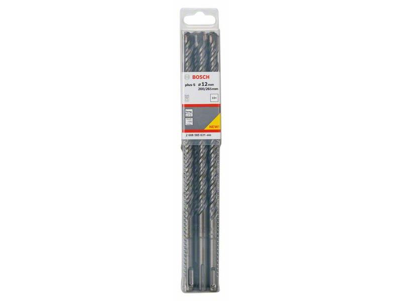 Udarni svedri Bosch SDS-plus-5, Dimnzije: 12 x 200 x 265 mm, Pakiranje po 10 kosov