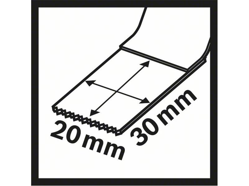 BIM Potopni žagin list Bosch AIZ 20 AB, Wood and Metal, Pakiranje: 5kos, Dimenzije: 20x30mm, 2608661628