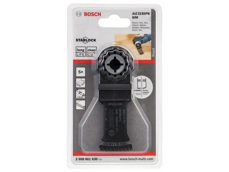 BIM Potopni žagin list Bosch AIZ 32 BSPB, Hard Wood, Pakiranje: 5 kos, Dimenzije: 50x32mm, 2608661630