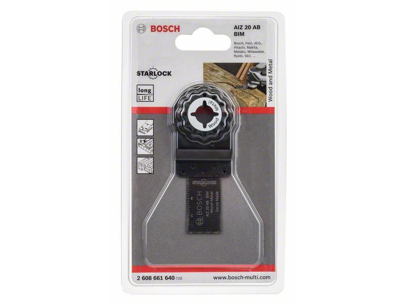 BIM Potopni žagin list Bosch AIZ 20 AB, Wood and Metal, Pakiranje: 4kos, Dimenzije: 20x30mm, 2608661640