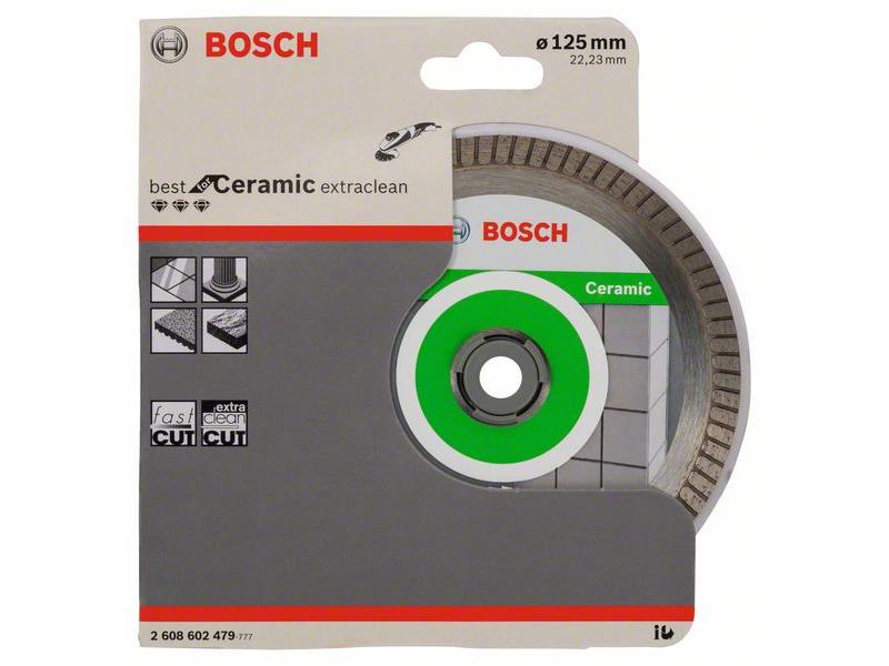 Diamantna rezalna plošča Bosch Best for Ceramic Extra-Clean Turbo, Dimenzije: 125x22,23x1,4x7mm, 2608602479