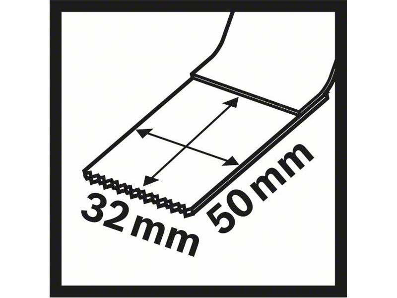 Bimetalni potopni žagin list Bosch AIZ 32 AB, Metal, Pakiranje: 4kos, Dimenzije: 32x50mm, 2608661688