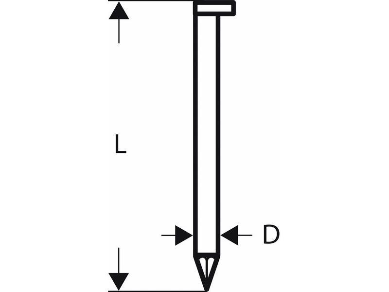 Žeblji v traku z D-glavo SN34DK 80 3,1 mm, 80 mm, svetlo, gladko