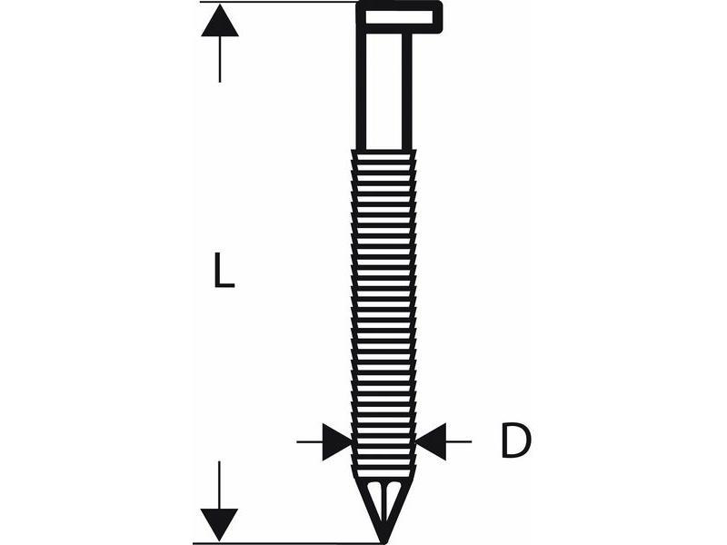 Žeblji v traku z D-glavo SN34DK 80R 3,1 mm, 80 mm, svetlo, žlebasto